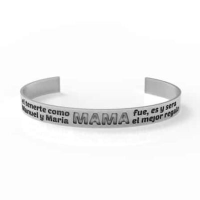 pulsera rigida plata personalizada